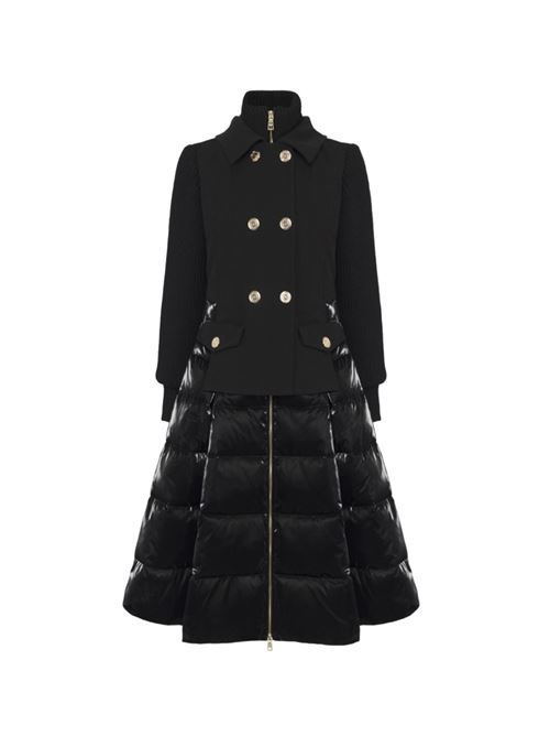 Nylon and cloth down jacket with full skirt ELISABETTA FRANCHI | PI80Z46E2.110